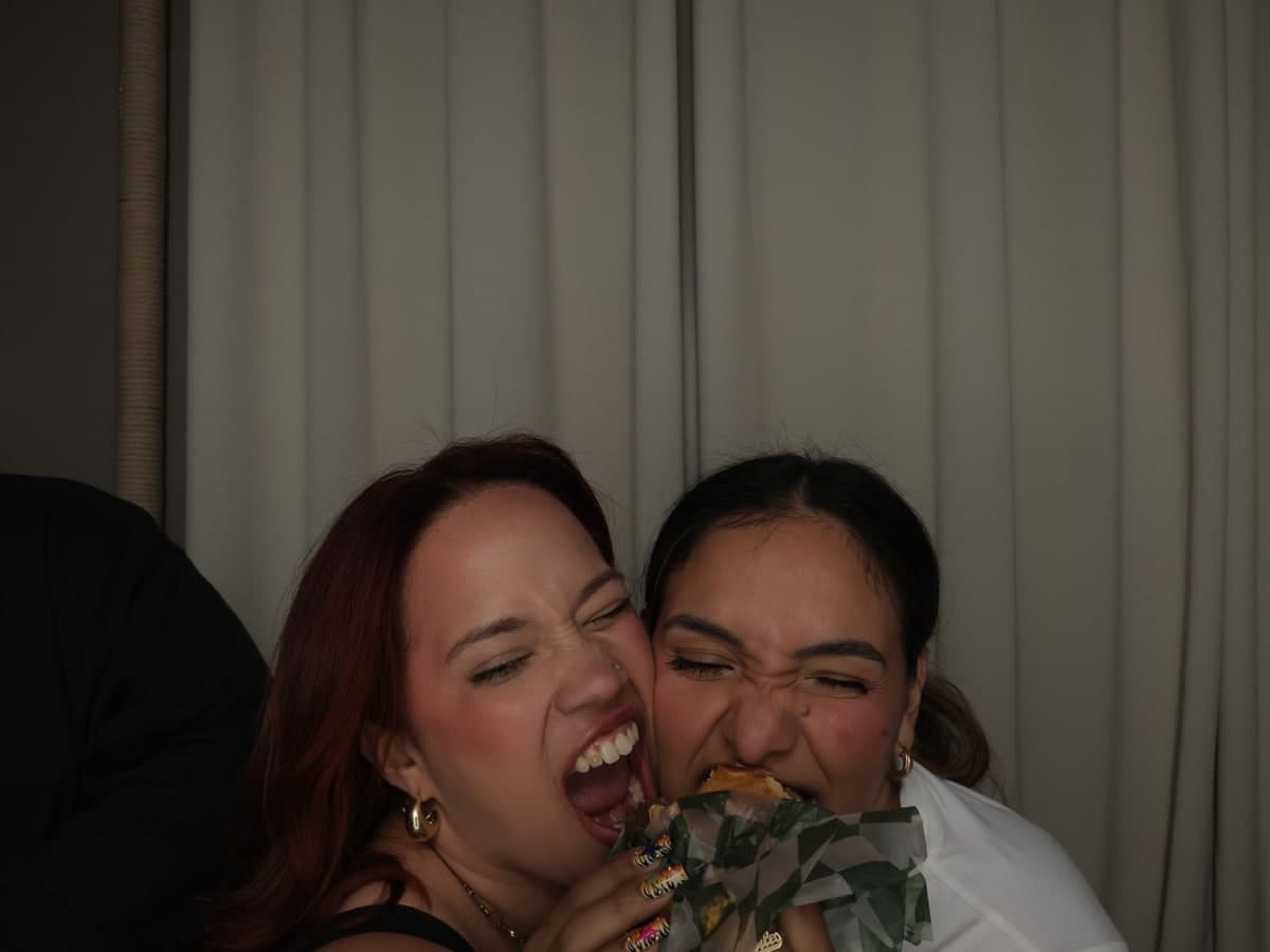 Birthday photo booth rental in NYC with fun guest portraits and a custom event overlay